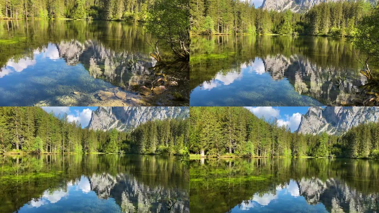 奥地利绿色湖山湖意境山水