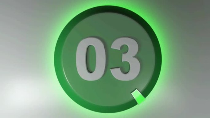 03带有旋转光光标的绿色等待标志-3D渲染视频剪辑