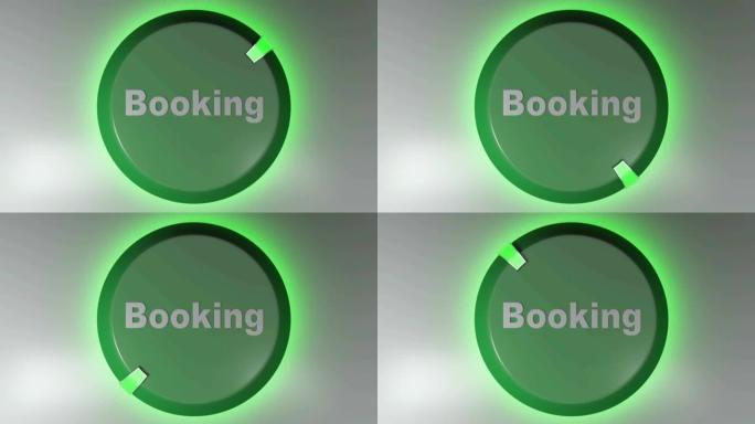 用旋转光标灯预订绿色圆圈图标-3D渲染视频剪辑