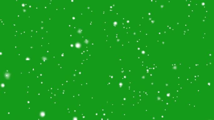 绿屏背景环绕白色粒子运动图形