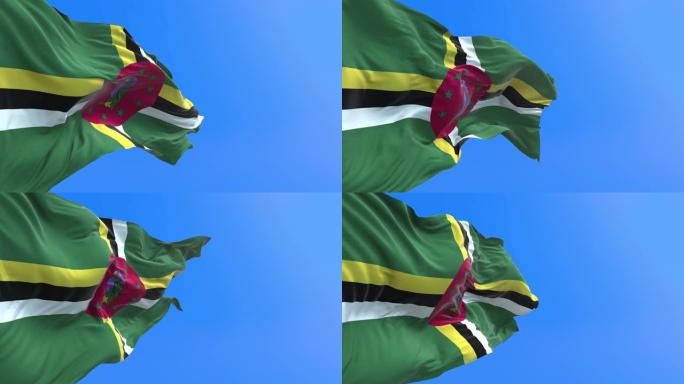 多米尼加-3D逼真的挥舞旗帜背景