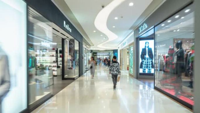 著名的广州市中心购物中心步行全景延时4k中国