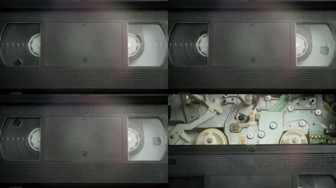 停止和从录像机中取出VHS录像带的机制