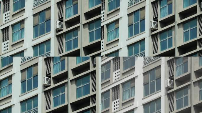 小区外墙上的空调外机