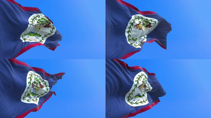 伯利兹- 3D现实挥舞旗帜的背景