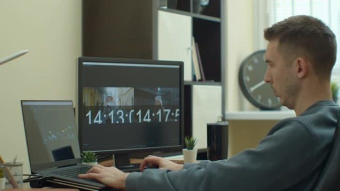 视频编辑软件逐帧浏览时间轴。