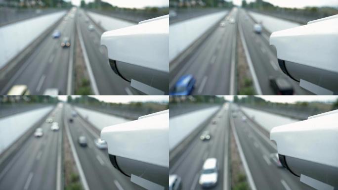 特写镜头中的交通监控摄像头。