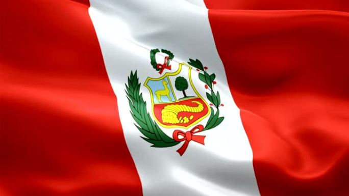 秘鲁国旗特写1080p全高清1920X1080镜头视频在风中挥舞。国家利马 ‎‎‎ 3d 3d秘鲁国