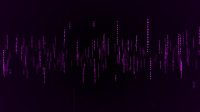 飞入代码空间和黑暗背景，数字在屏幕上移动，数字时代的概念
