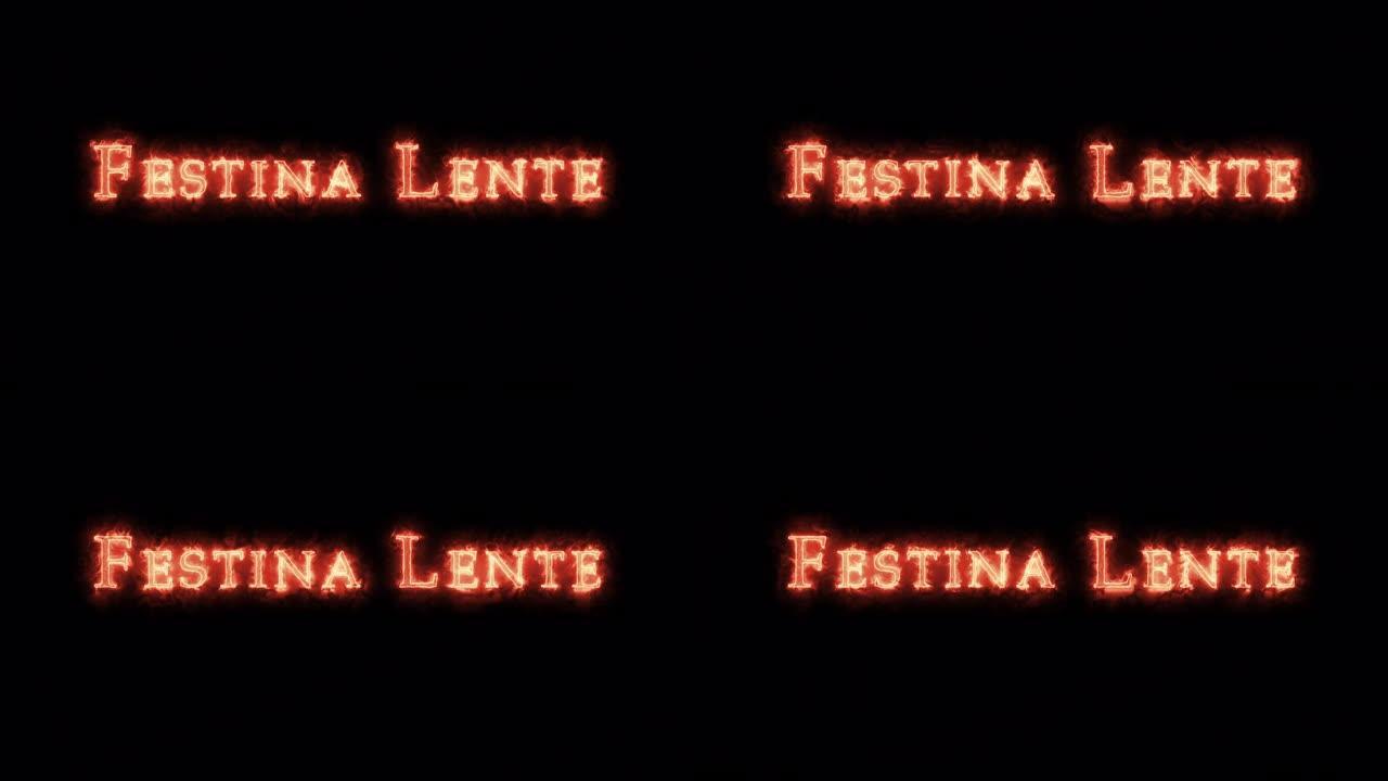 Festina Lente用火写的。循环