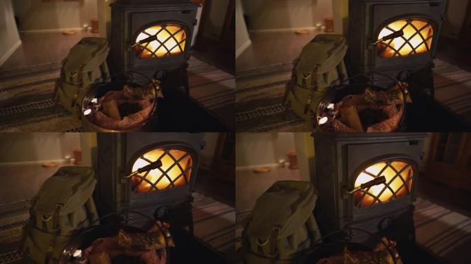 舒适小屋中的木炉
