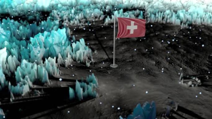 瑞士史诗旗帜背景循环