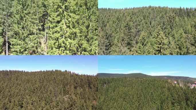 在无人驾驶飞机到100米的向上飞行过程中拍摄的镜头，经过岩石，森林，到达oker大坝的Schulen