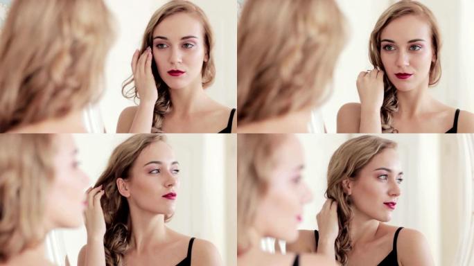 完美肌肤自信女性润饰妆容