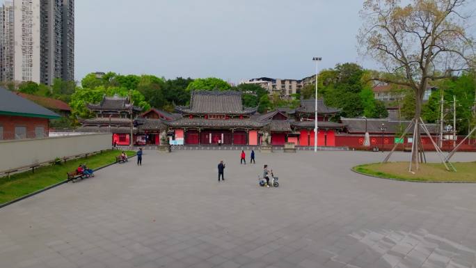 航拍内江圣水寺