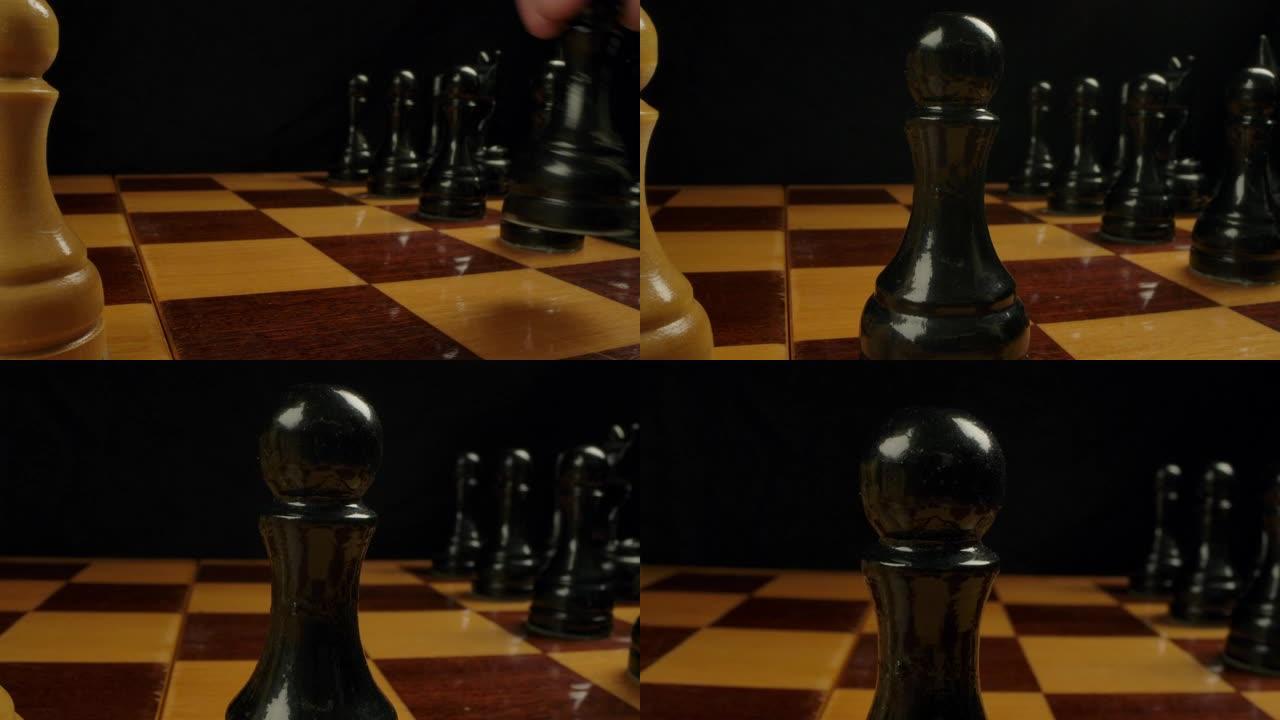 棋手从e7提名e5上的黑色中央棋子
