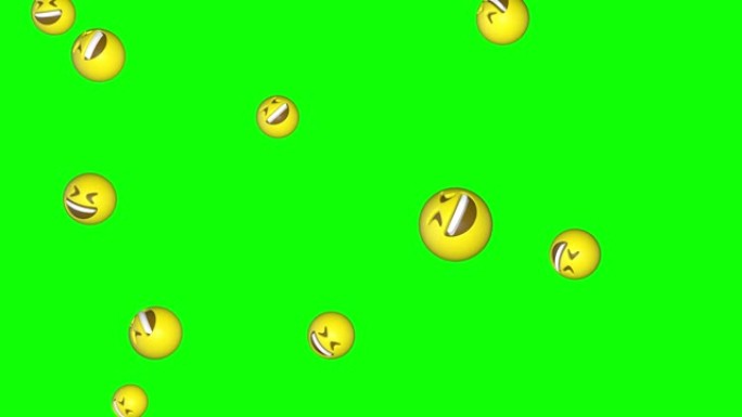 表情符号表情lol欢乐的眼泪笑脸落绿屏动画3d
