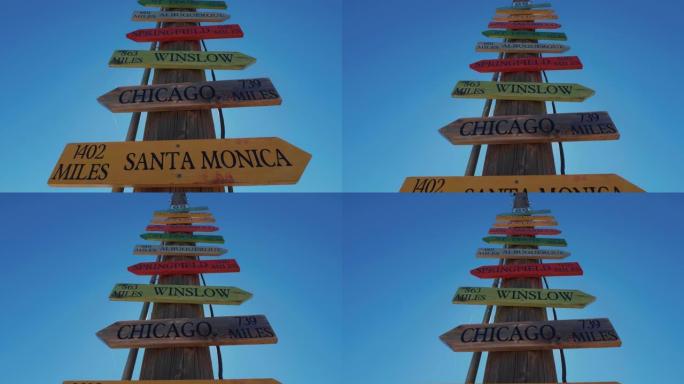 66号公路著名城市的方向标志