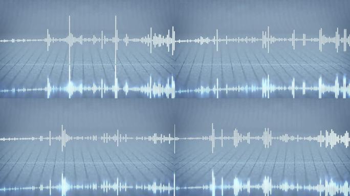 音频音乐声波数字均衡器无缝循环3D渲染动画