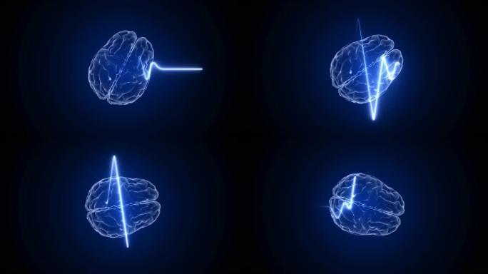 心脏脉搏和大脑动画3d。医学和科学。心跳背景。