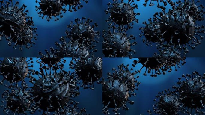 冠状病毒新型冠状病毒肺炎细胞病毒的特写。