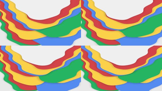 彩色抽象曲线流动运动。