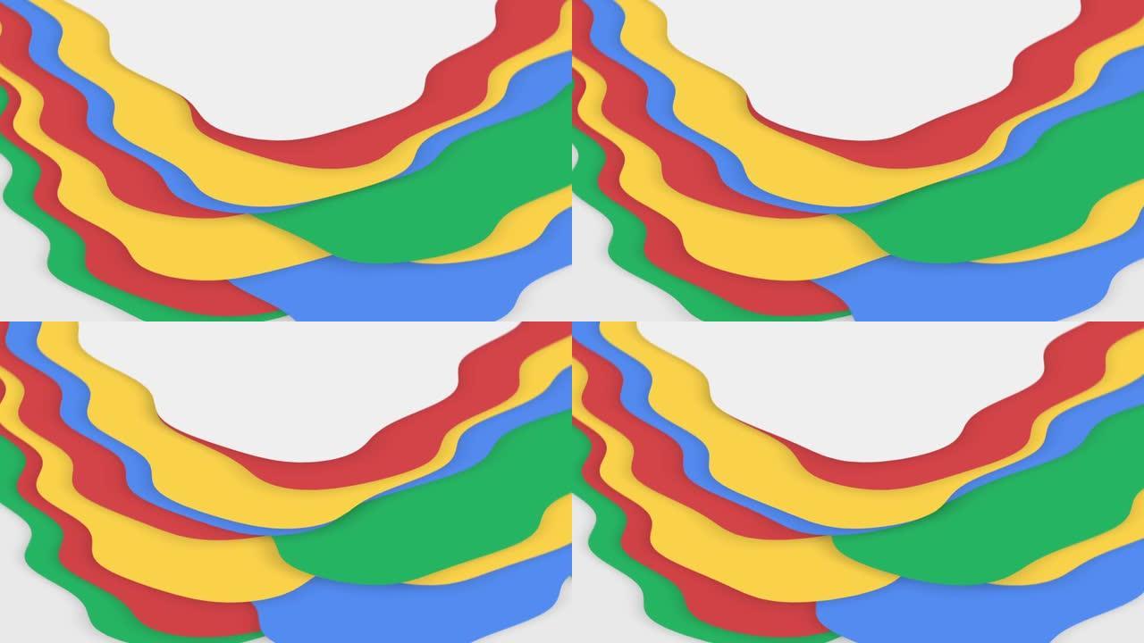 彩色抽象曲线流动运动。
