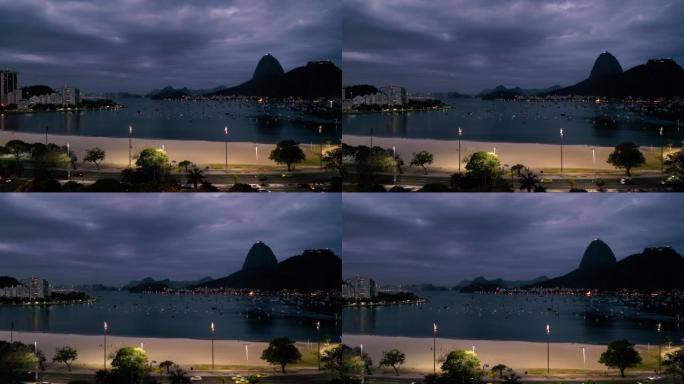 巴西里约热内卢糖面包山的夜景