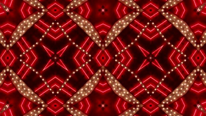 可循环的红色霓虹灯万花筒-拉斯维加斯，内华达州