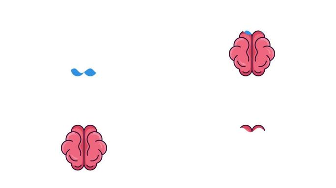滴落的水的动画，并在大脑中充满必要的水分。