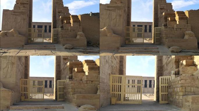 美丽的登德拉神庙或哈索尔神庙的废墟。埃及，登德拉，古埃及神庙近肯城