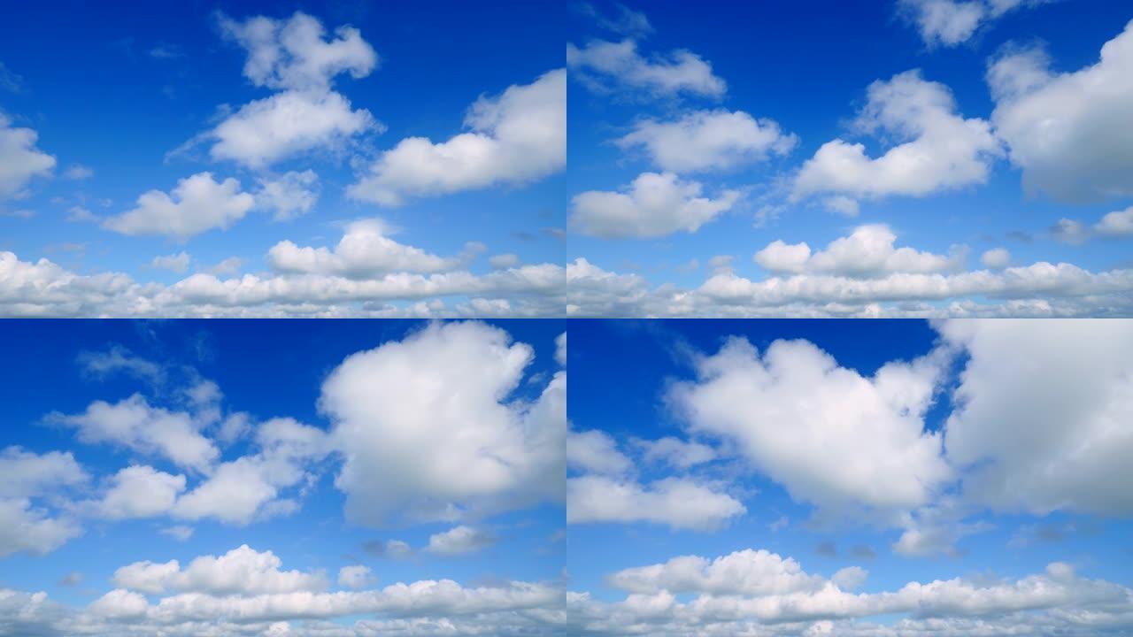 晴空的时光倒流空镜高视角云层翻滚