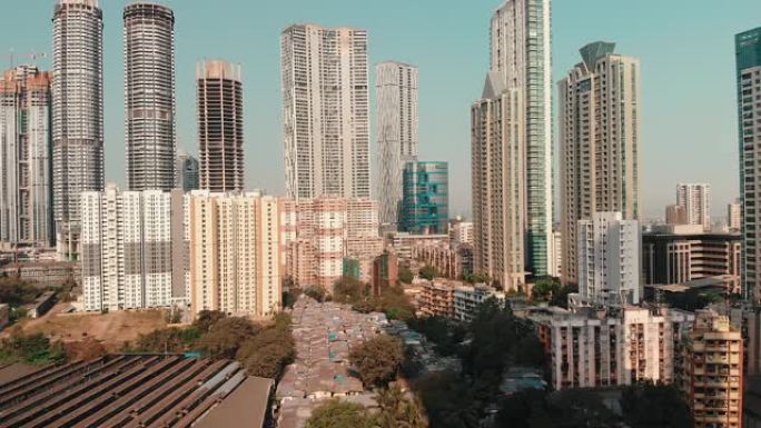 现代城市高层摩天大楼。印度孟买金融区