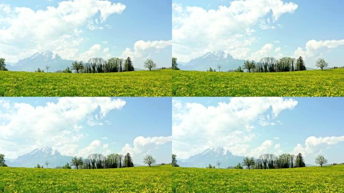 春天的风景。瑞士。皮拉图斯山的山顶。