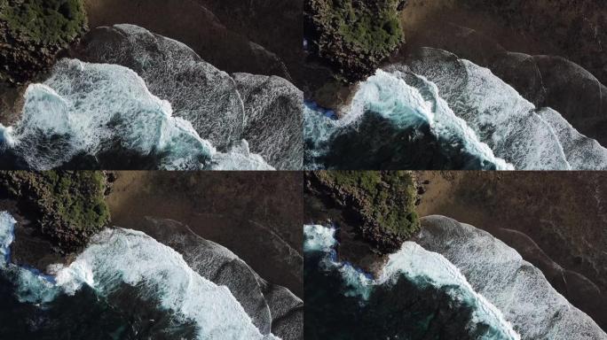 鸟瞰Siargao岛上的岩石岛