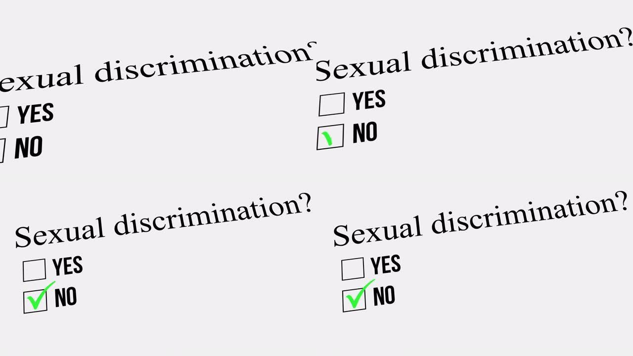 问答。性别歧视-不。调查。