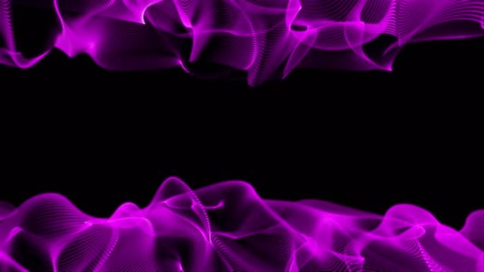 抽象线条波浪背景黑幕素材紫色流动特效背景