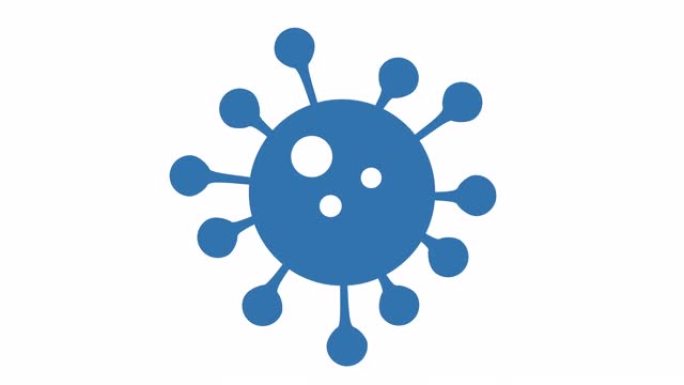 电晕病毒图标符号循环蓝色