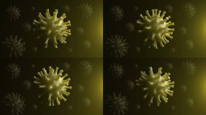 新型冠状病毒肺炎冠状病毒背景的循环视图