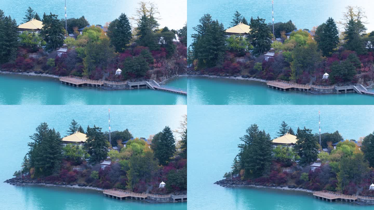 航拍 西藏 巴松措湖 5A景区 高山峡谷