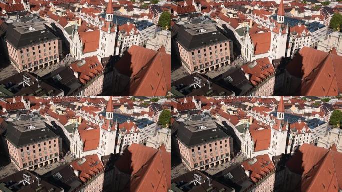 2019年5月20日，德国慕尼黑，阳光明媚的夏日，古老的市政厅(Altes Rathaus)。