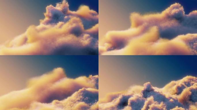 背景上的日落云，浓密的浓烟，蒸气，蒸汽非常适合合成到你的镜头中。烟云。3D渲染