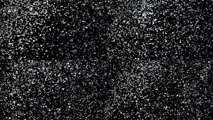 黑色背景上的正宗雪效果