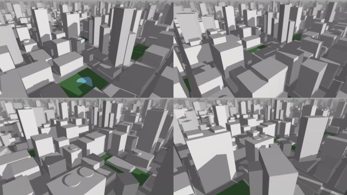 3D城市地图飞翔回首