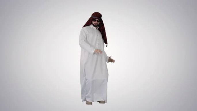谢赫·曼 (Sheikh man) 像在渐变背景上的某个夜总会中跳舞