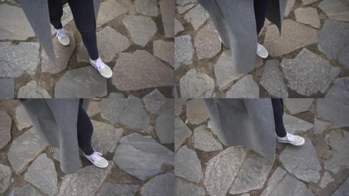 悠闲  行走 空镜 石头 石块