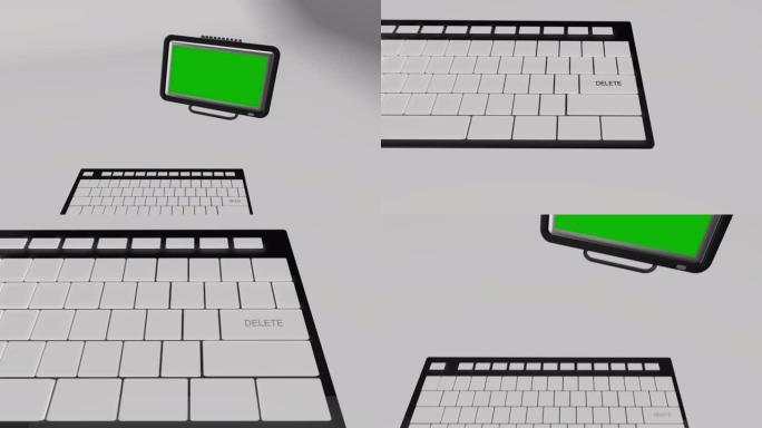 4K 3D绿屏电脑键盘删除