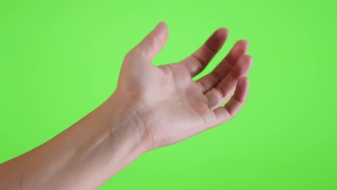 绿屏4k视频前香水喷雾涂在手上