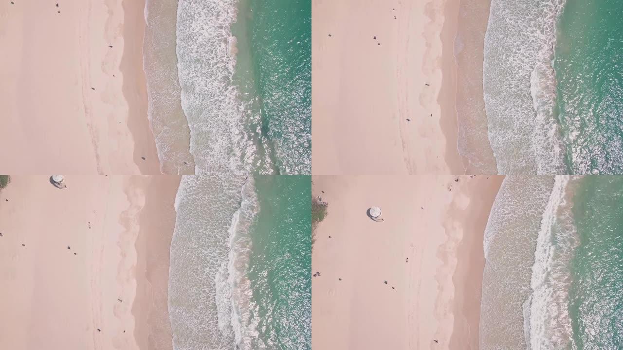 石澳泳滩，香港岛一片白沙。空中无人机自上而下的视图