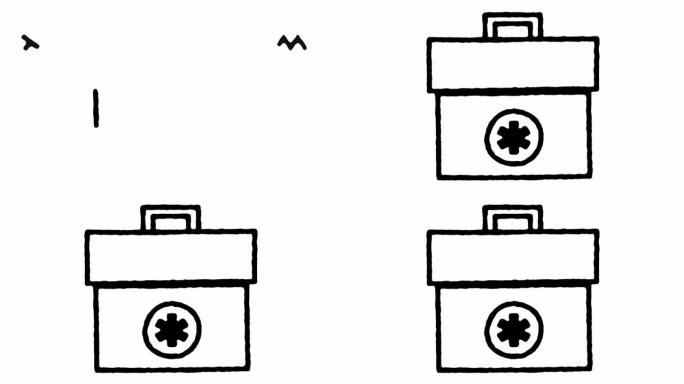 急救包草图线图标动画